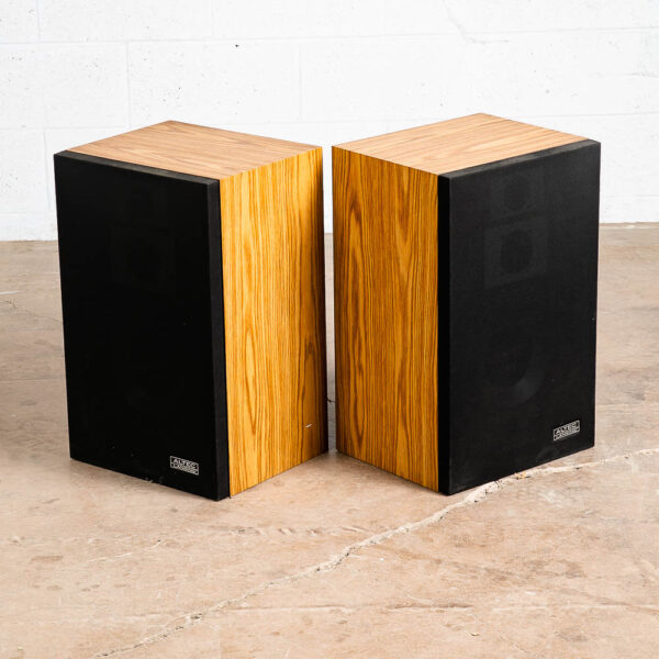 Mid Century Altec Lansing Speakers Model Vintage Pair Set Oak Wood Retro Pioneer