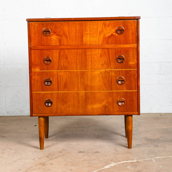 Mid Century Danish Modern Desk Vanity Office Teak Drawers Vintage Denmark Mirror - Image 2