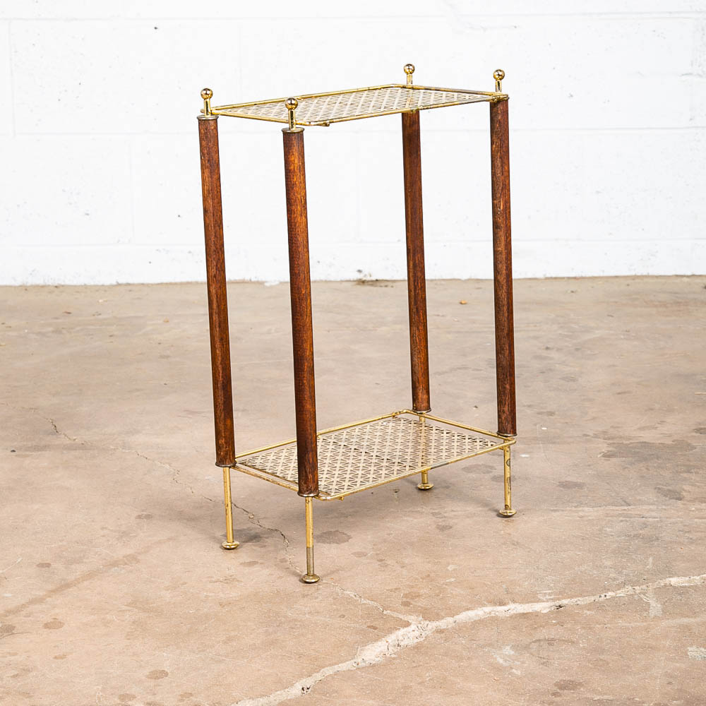 Mid Century Modern Gossip Telephone Table Side Entryway Vintage 2 Tier Retro - Image 3