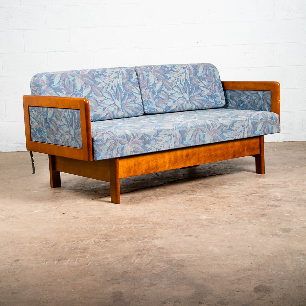 Mid Century Danish Modern Sofa Couch Bed Daybed Folding Blue Hestbæk Denmark Mcm - Image 2