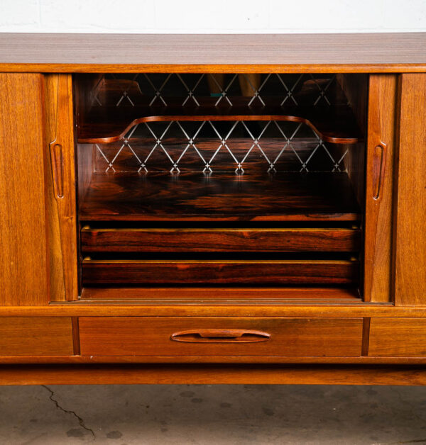 Mid Century Danish Modern Credenza Highboard Sideboard Bar Teak Jensen Molholm - Image 8
