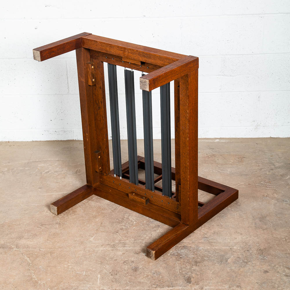 Mid Century Danish Modern Lounge Chair Orange Solid Teak Japanese Tan Side Mcm - Image 12