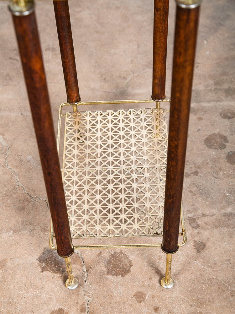 Mid Century Modern Gossip Telephone Table Side Entryway Vintage 2 Tier Retro - Image 8