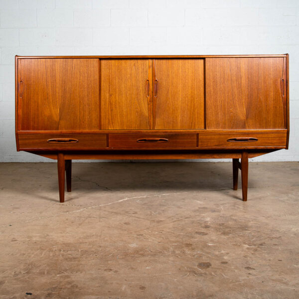 Mid Century Danish Modern Credenza Highboard Sideboard Bar Teak Jensen Molholm - Image 2