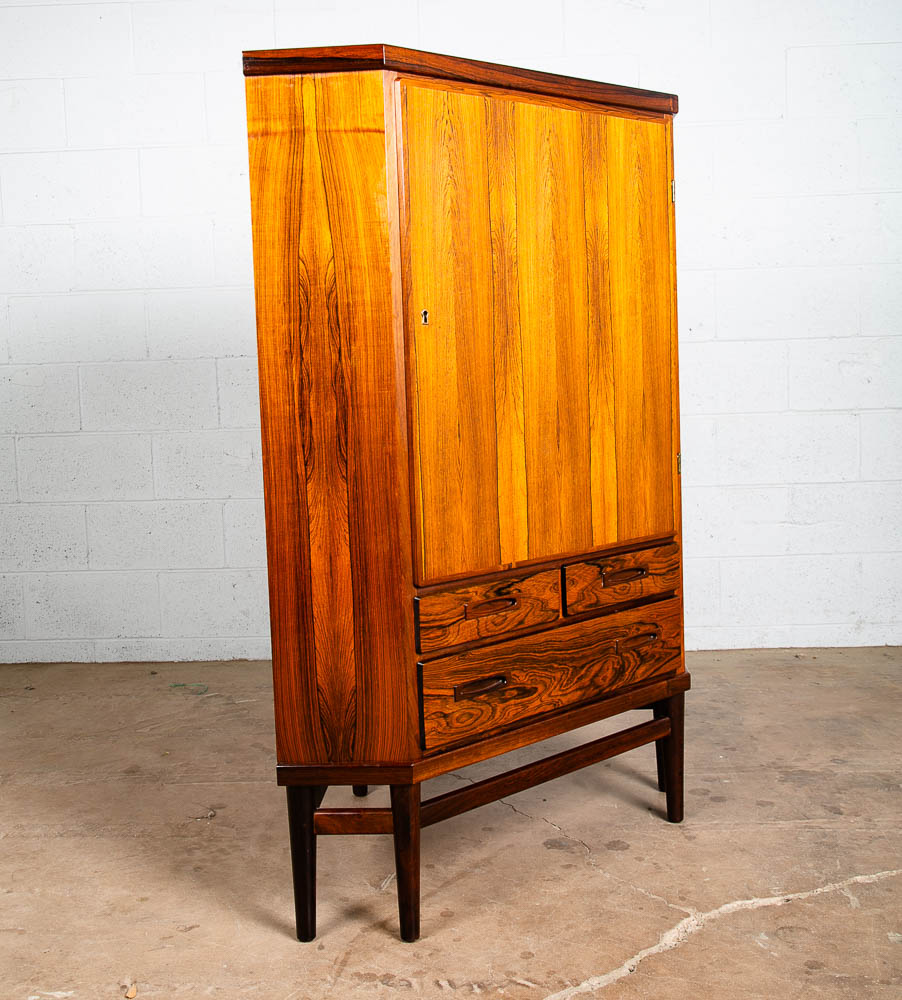 Mid Century Danish Modern Corner Cabinet Unit Brazilian Rosewood Bar Mcm Denmark - Image 2