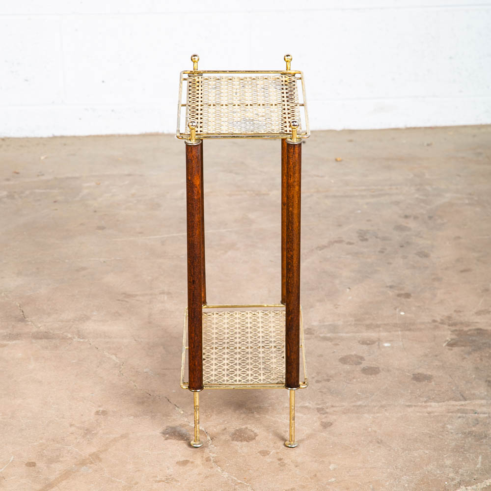 Mid Century Modern Gossip Telephone Table Side Entryway Vintage 2 Tier Retro - Image 5