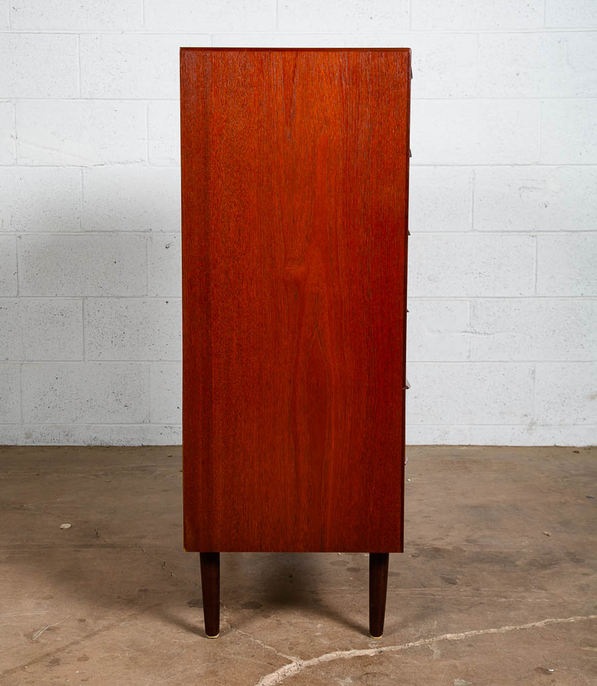 Mid Century Danish Modern Highboy Dresser 6 Drawer Solid Teak Denmark Vintage - Image 6