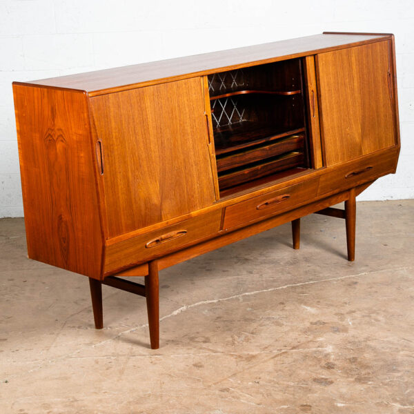 Mid Century Danish Modern Credenza Highboard Sideboard Bar Teak Jensen Molholm - Image 3