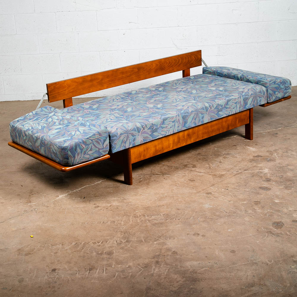 Mid Century Danish Modern Sofa Couch Bed Daybed Folding Blue Hestbæk Denmark Mcm - Image 4