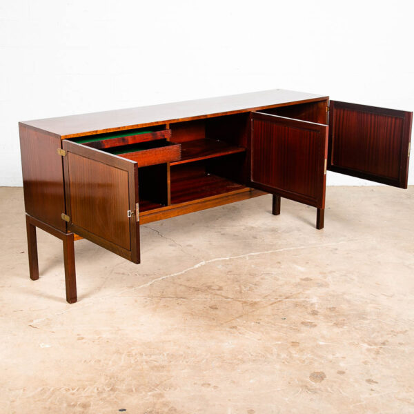 Mid Century Danish Modern Credenza Sideboard Mahogany Ole Wanscher Locking Brass - Image 2