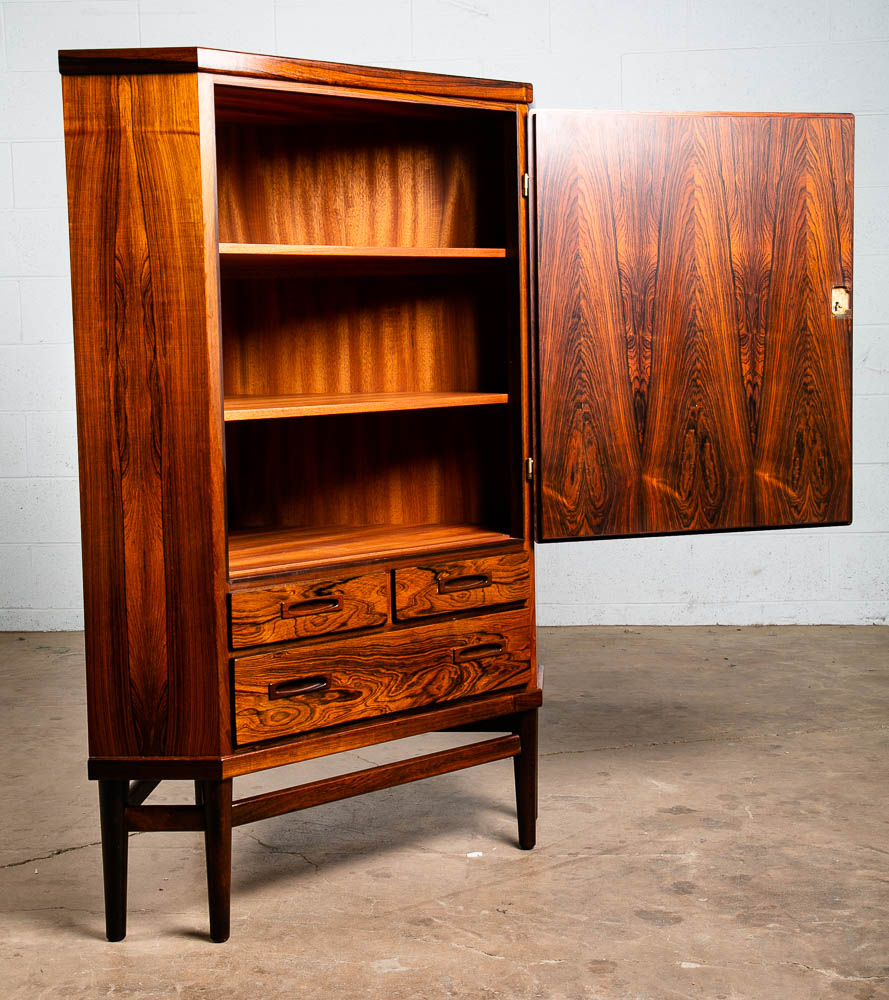 Mid Century Danish Modern Corner Cabinet Unit Brazilian Rosewood Bar Mcm Denmark - Image 4