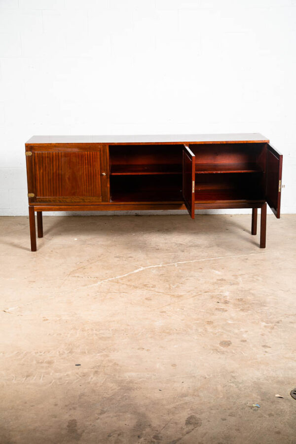 Mid Century Danish Modern Credenza Sideboard Mahogany Ole Wanscher Locking Brass - Image 3