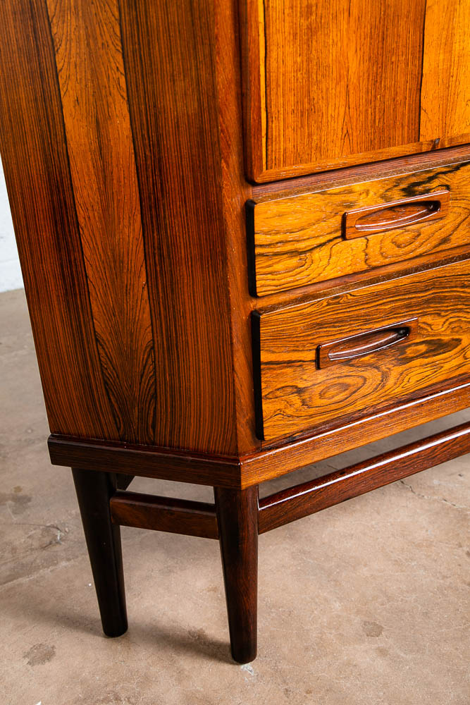 Mid Century Danish Modern Corner Cabinet Unit Brazilian Rosewood Bar Mcm Denmark - Image 10