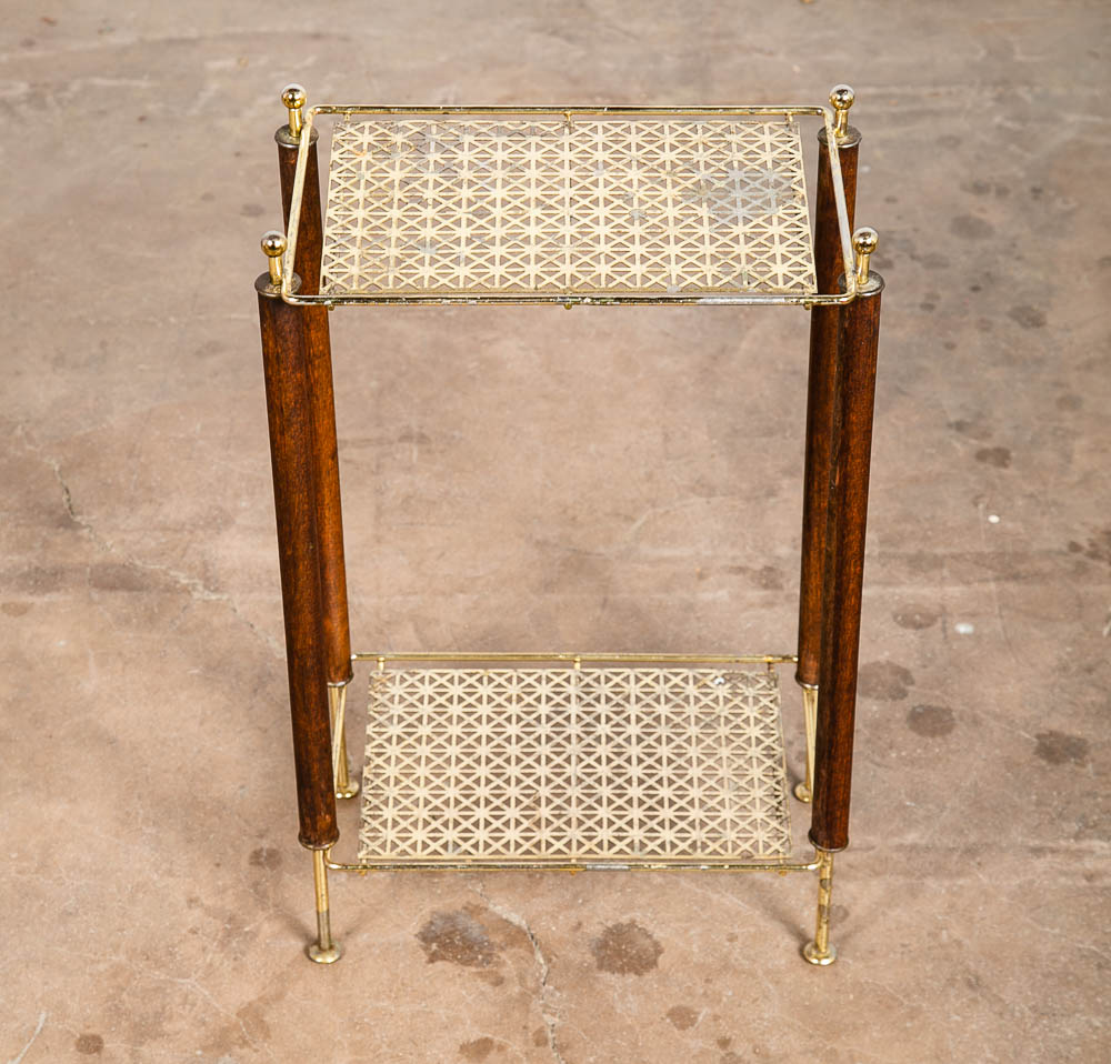 Mid Century Modern Gossip Telephone Table Side Entryway Vintage 2 Tier Retro - Image 9