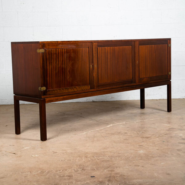 Mid Century Danish Modern Credenza Sideboard Mahogany Ole Wanscher Locking Brass