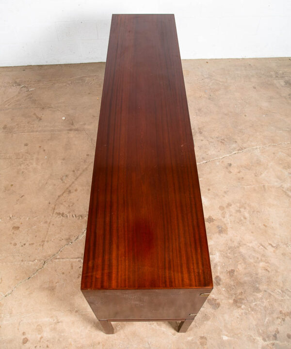 Mid Century Danish Modern Credenza Sideboard Mahogany Ole Wanscher Locking Brass - Image 5