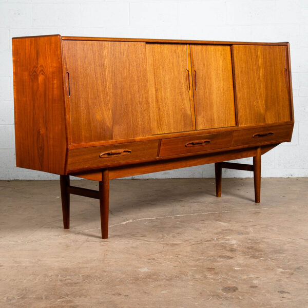 Mid Century Danish Modern Credenza Highboard Sideboard Bar Teak Jensen Molholm