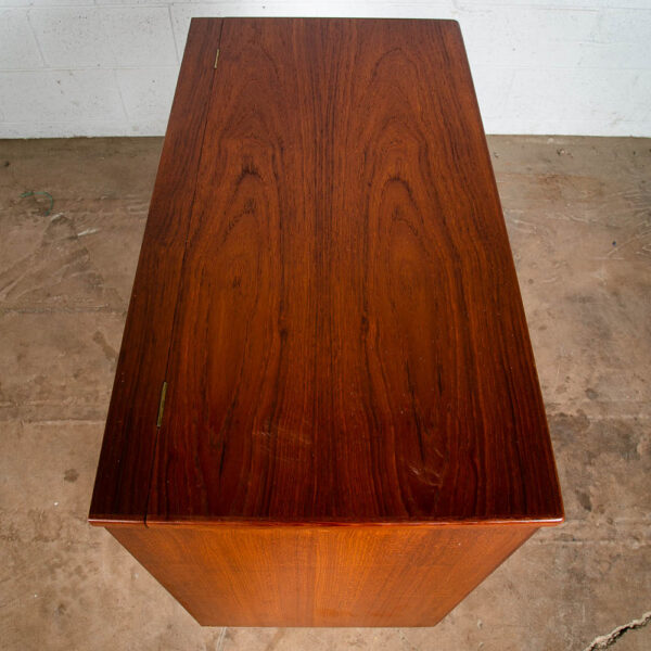 Mid Century Danish Modern Desk Vanity Office Teak Drawers Vintage Denmark Mirror - Image 6