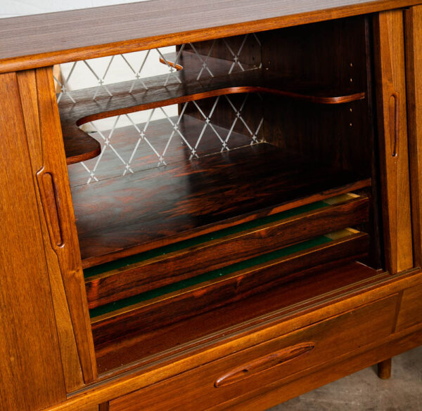 Mid Century Danish Modern Credenza Highboard Sideboard Bar Teak Jensen Molholm - Image 11