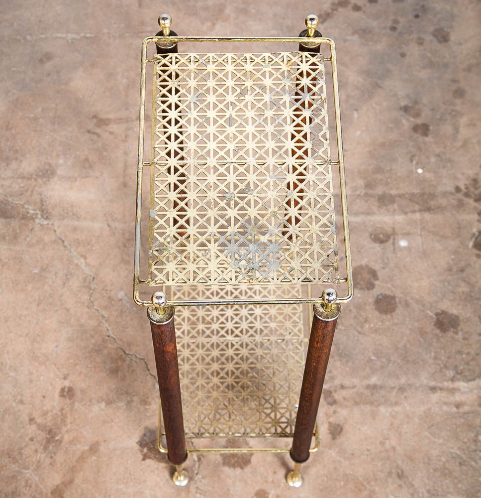 Mid Century Modern Gossip Telephone Table Side Entryway Vintage 2 Tier Retro - Image 12