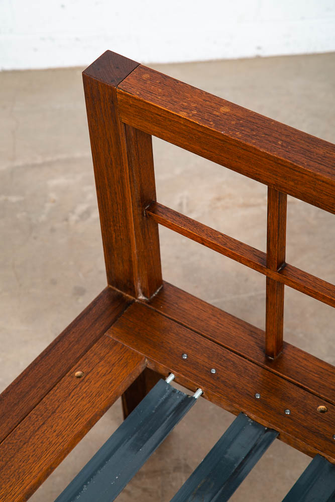 Mid Century Danish Modern Lounge Chair Orange Solid Teak Japanese Tan Side Mcm - Image 10