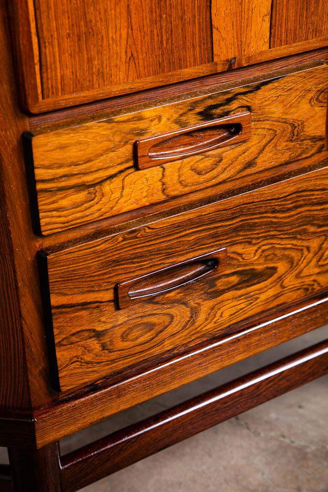 Mid Century Danish Modern Corner Cabinet Unit Brazilian Rosewood Bar Mcm Denmark - Image 8