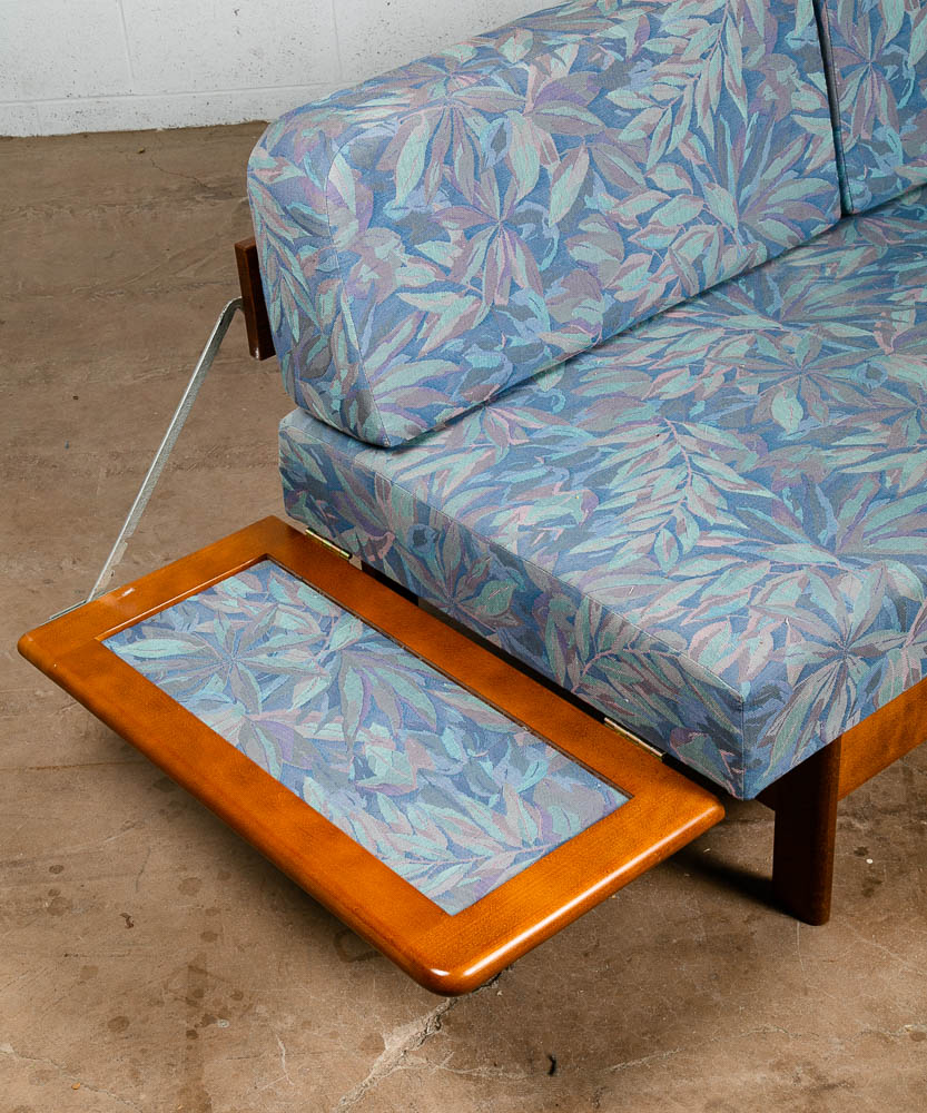 Mid Century Danish Modern Sofa Couch Bed Daybed Folding Blue Hestbæk Denmark Mcm - Image 10