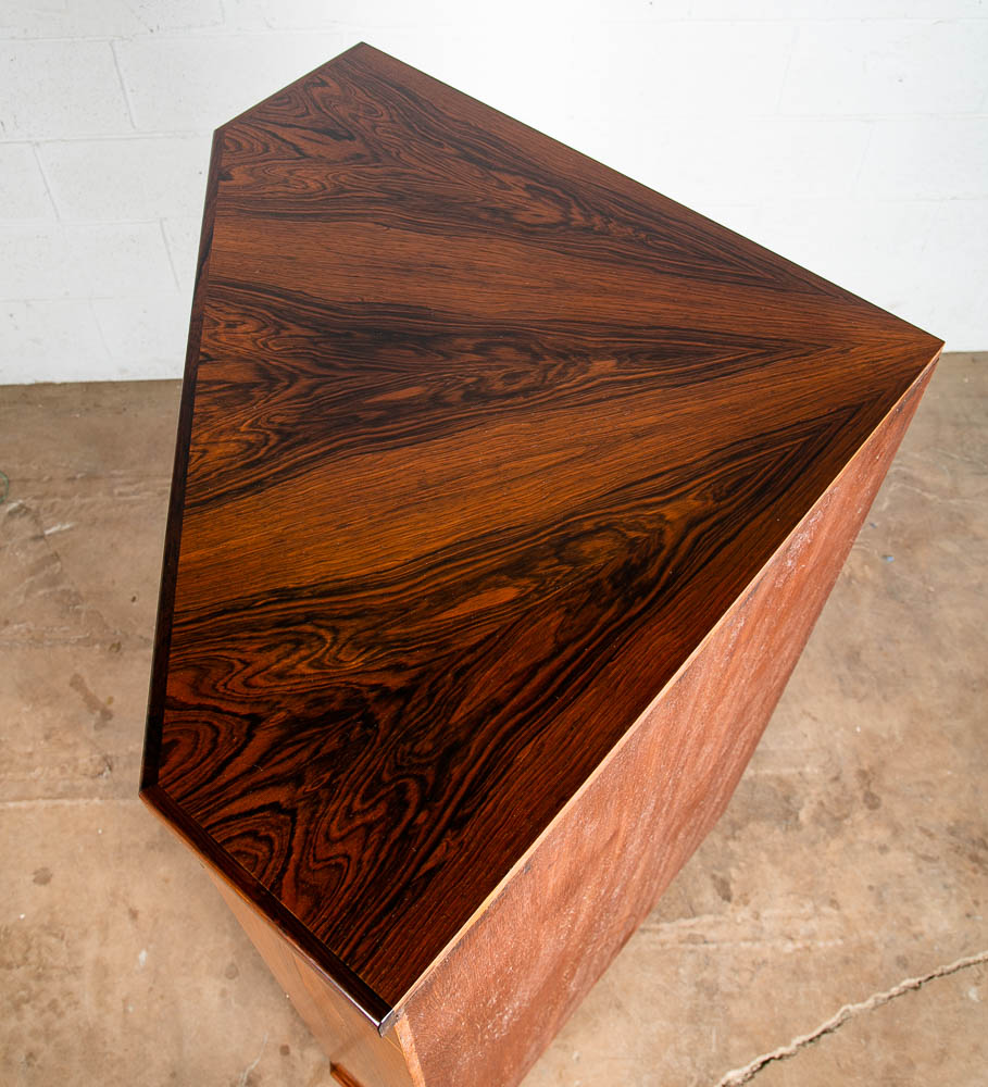Mid Century Danish Modern Corner Cabinet Unit Brazilian Rosewood Bar Mcm Denmark - Image 11