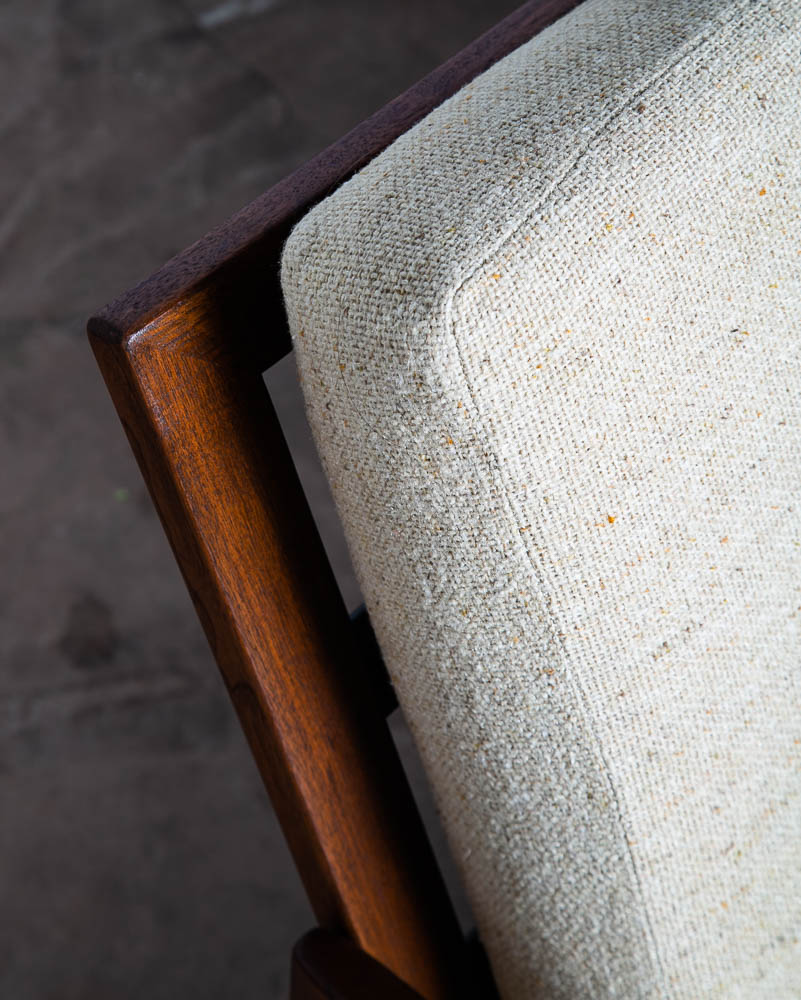 Mid Century Danish Modern Sofa Couch Ib Kofod Larsen White Arm Selig Sled 3 Seat - Image 11