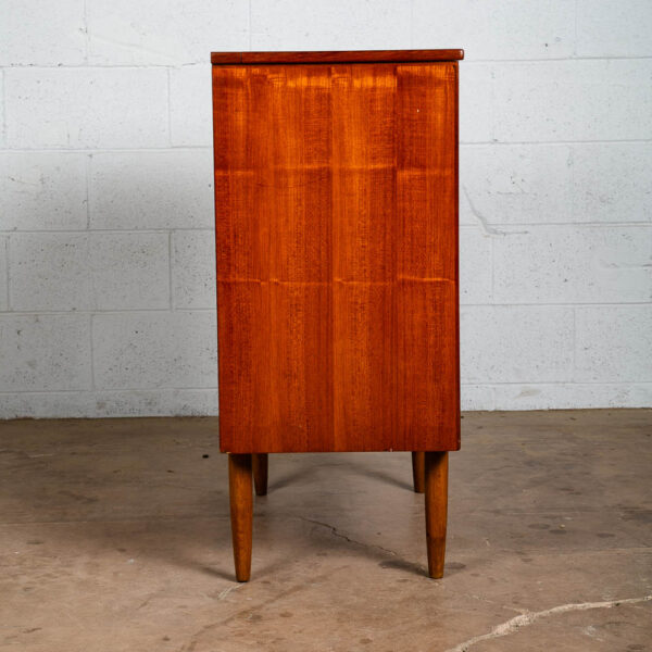 Mid Century Danish Modern Desk Vanity Office Teak Drawers Vintage Denmark Mirror - Image 3