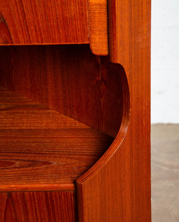 Mid Century Danish Modern Corner Cabinet Teak Wood Bar Denmark Drawers Locking Cocktail Storage - Image 6