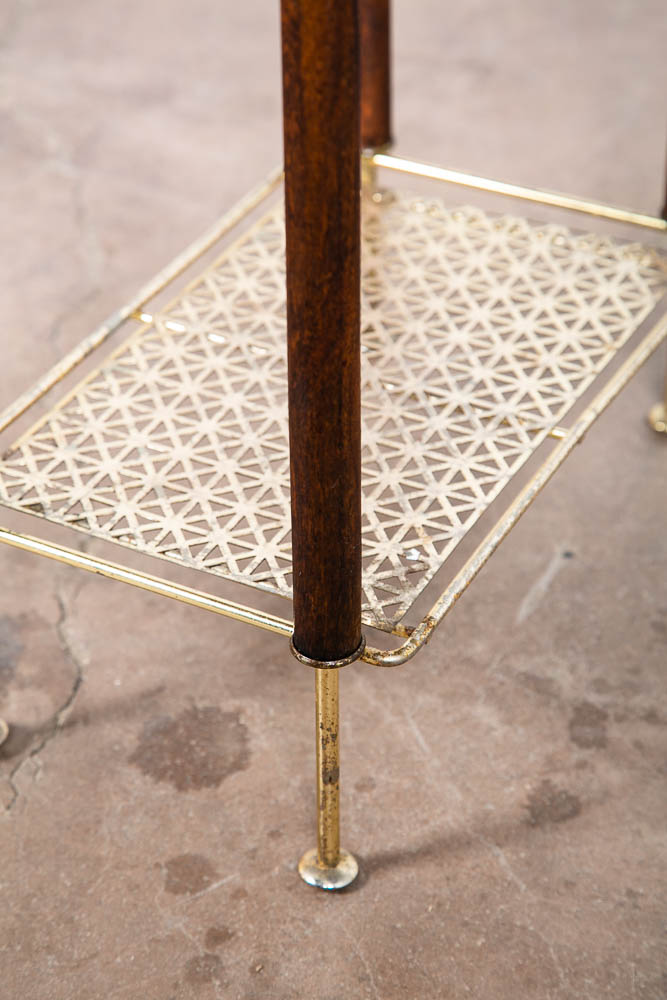 Mid Century Modern Gossip Telephone Table Side Entryway Vintage 2 Tier Retro - Image 7