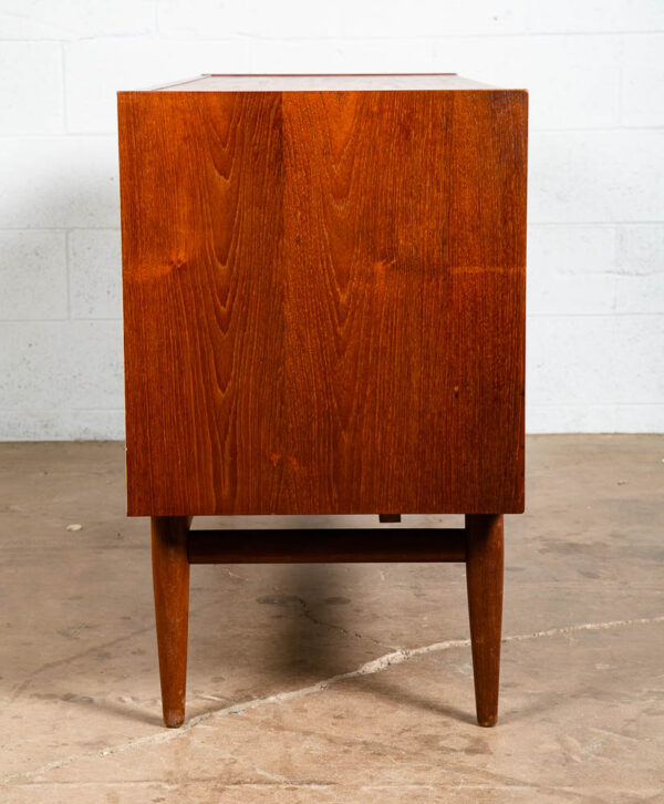 Mid Century Danish Modern Credenza Sideboard Sliding Doors Teak Drawer Denmark - Image 3