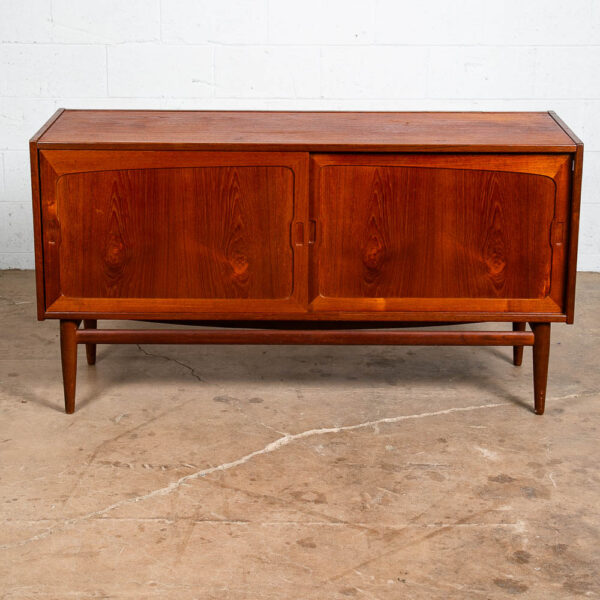 Mid Century Danish Modern Credenza Sideboard Sliding Doors Teak Drawer Denmark - Image 10