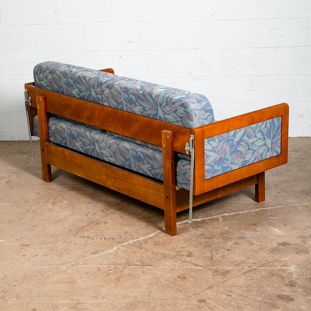 Mid Century Danish Modern Sofa Couch Bed Daybed Folding Blue Hestbæk Denmark Mcm - Image 8