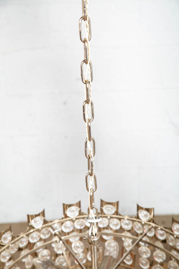 Mid Century Modern Chandelier Light Lamp Chrome Glass 6 light Vintage Silver Mcm - Image 6