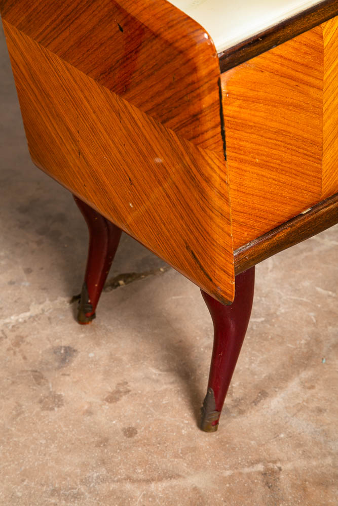 Mid Century Danish Modern Nightstands End Side Tables Shelf Glass Italian Mcm - Image 8