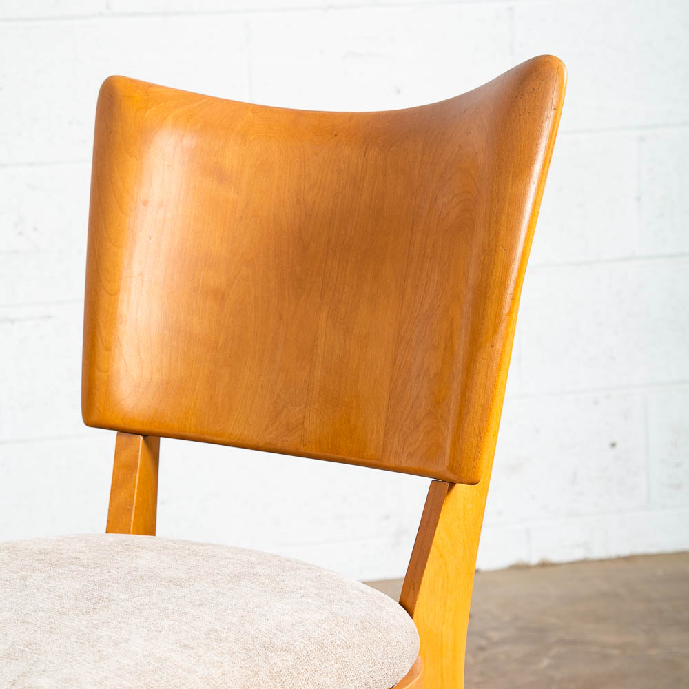 Mid Century Modern Dining Chairs Set 4 Heywood Wakefield Grey Birch Armchairs - Image 9