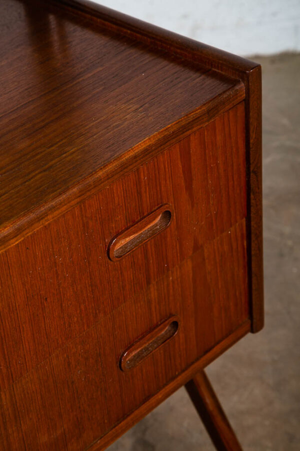 Mid Century Danish Modern Vanity Table Adjustable Mirror Teak 2 Drawers Mcm Wood - Image 6
