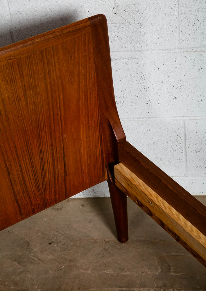 Mid Century Modern Bed Frame Small Single Johannes Norgaard Teak Headboard - Image 10