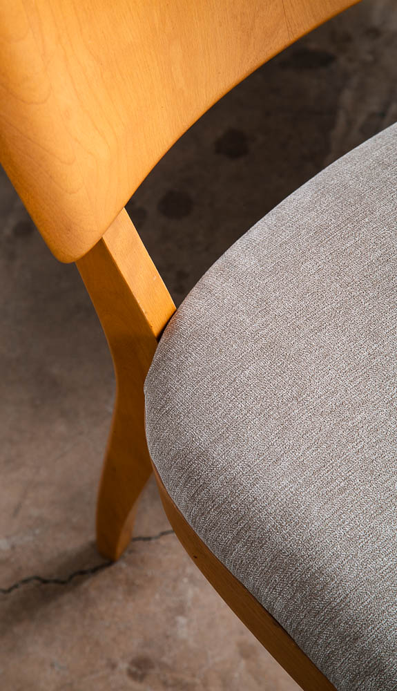 Mid Century Modern Dining Chairs Set 4 Heywood Wakefield Grey Birch Armchairs - Image 5