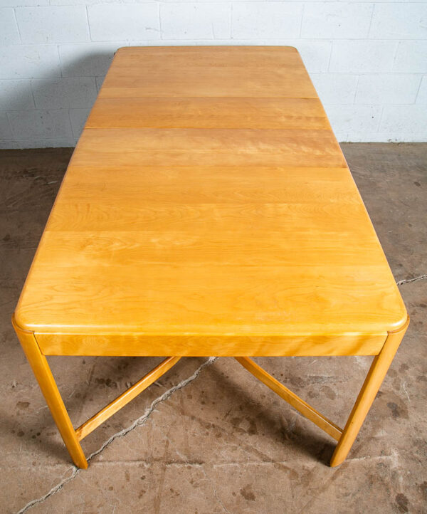 Mid Century Modern Dining Table Solid Maple Gilbert Rohde Heywood Wakefield Leaf - Image 2