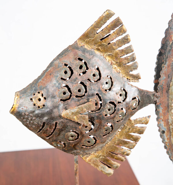 Mid Century Modern Sculpture Original Art Fish Metal Brutalist Folk Studio Emaus - Image 7