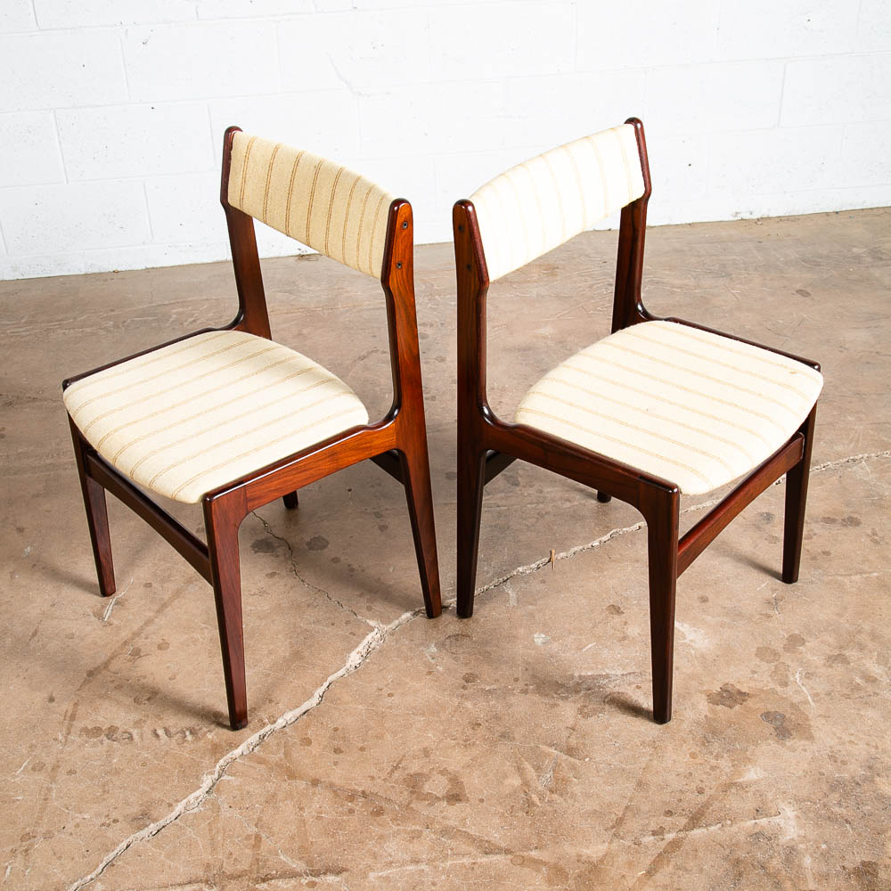 Mid Century Danish Modern Dining Chairs Set 6 Rosewood Erik Buch White Denmark M - Image 4