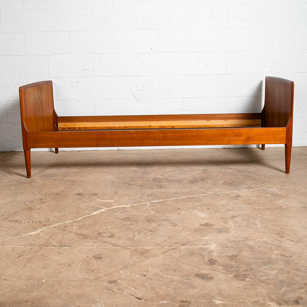 Mid Century Modern Bed Frame Small Single Johannes Norgaard Teak Headboard - Image 3