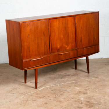 Mid Century Danish Modern Credenza Highboard Sideboard Denmark Teak 3 Drawers