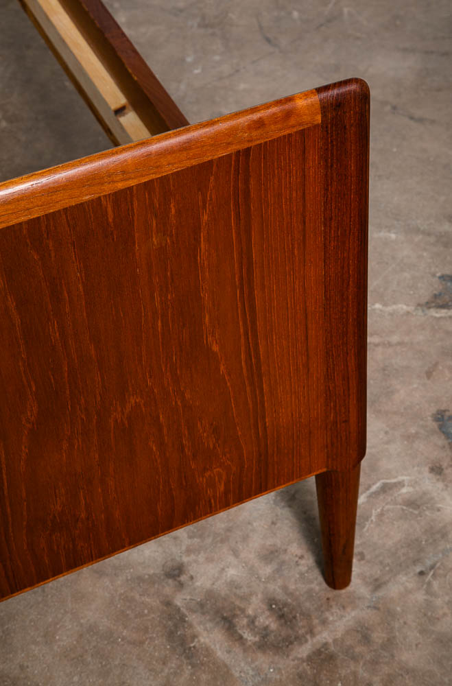 Mid Century Modern Bed Frame Small Single Johannes Norgaard Teak Headboard - Image 5