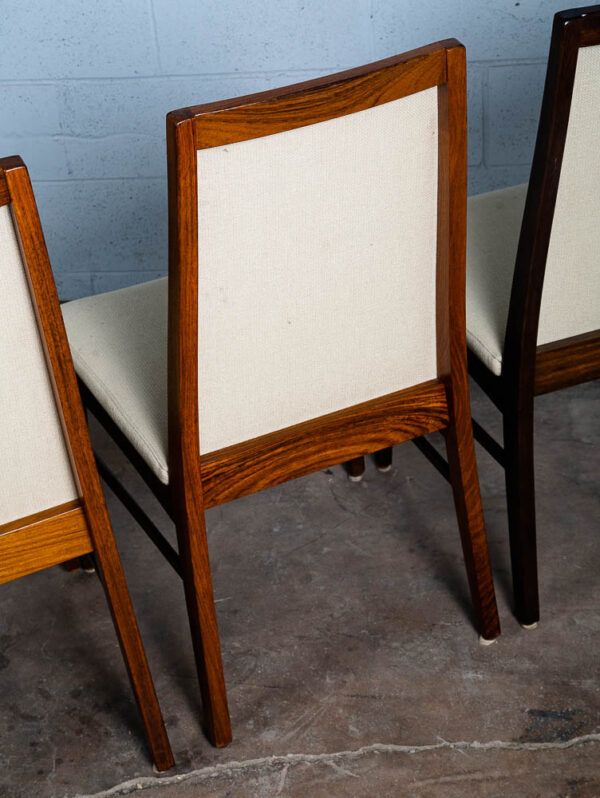Mid Century Danish Modern Dining Chairs Set 8 White Highback Rosewood Mcm Tweed - Image 12
