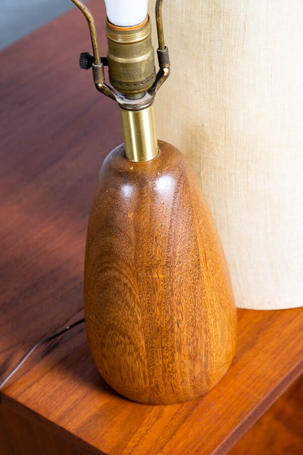 Mid Century Danish Modern Table Lamp Solid Teak Vintage Lighting Light Denmark - Image 7