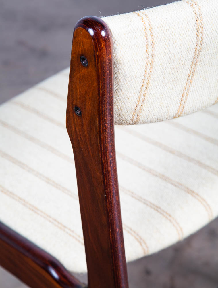 Mid Century Danish Modern Dining Chairs Set 6 Rosewood Erik Buch White Denmark M - Image 11